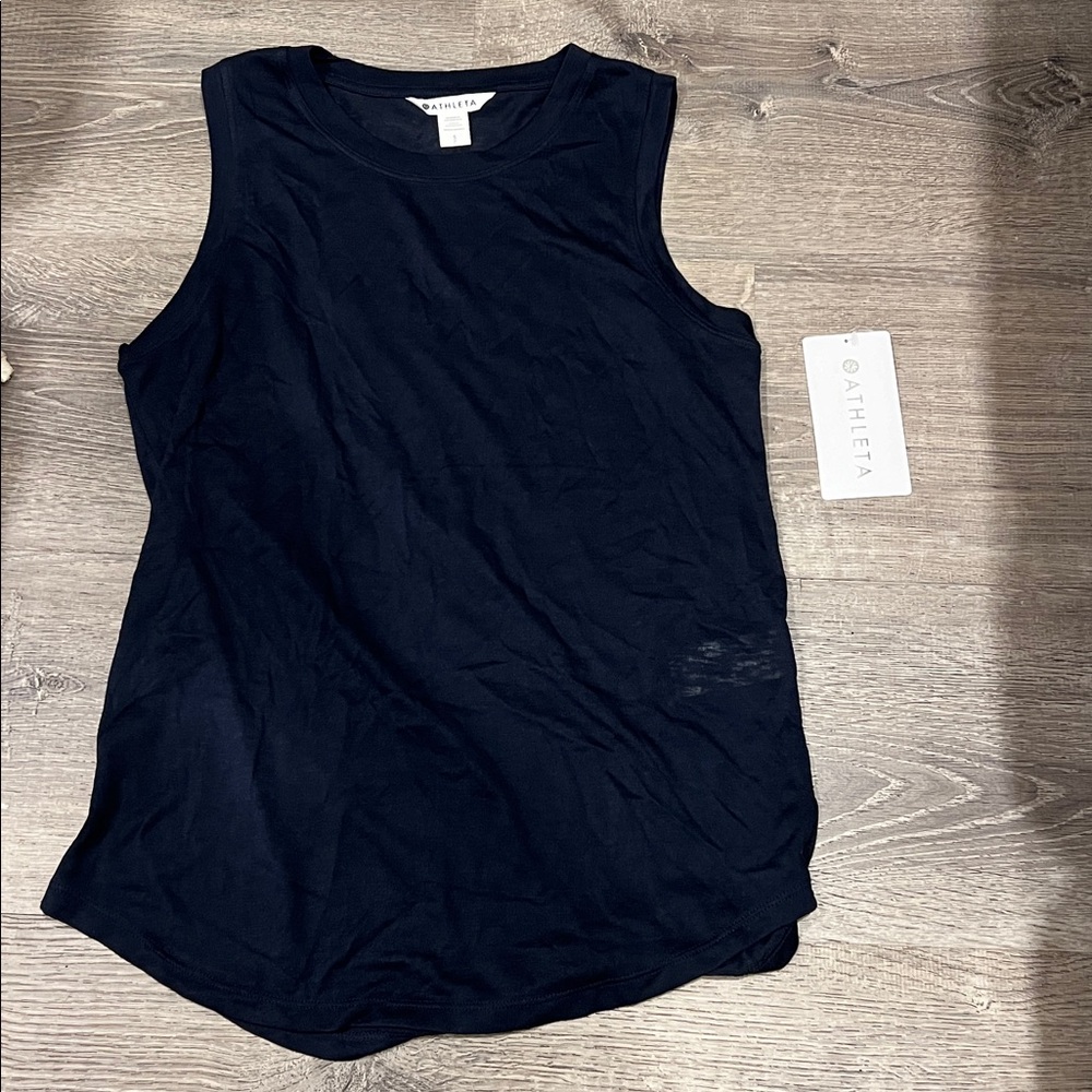 Athleta Navy Sleeveless Breezy Tank